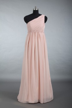 Empire One-Shoulder Long Chiffon Bridesmaid Dresses/Wedding Party Dresses/Maternity Dresses BD010711
