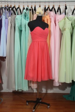A-Line Sweetheart Short Chiffon Bridesmaid Dresses/Wedding Party Dresses BD010715