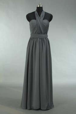 A-Line Sweetheart Halter Long Grey Chiffon Bridesmaid Dresses/Wedding Party Dresses BD010720