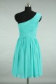 A-Line One-Shoulder Short Blue Chiffon Bridesmaid Dresses/Wedding Party Dresses BD010723 A-Line One-Shoulder Short Blue Chiffon Bridesmaid Dresses/Wedding Party Dresses BD010723