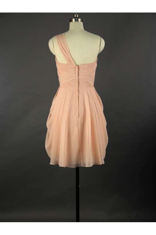 A-Line One-Shoulder Short Chiffon Bridesmaid Dresses/Wedding Party Dresses BD010727