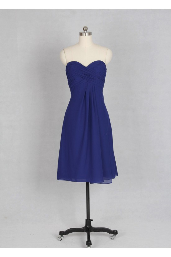 Empire Sweetheart Short Royal Blue Chiffon Bridesmaid Dresses/Wedding Party Dresses BD010733 Empire Sweetheart Short Royal Blue Chiffon Bridesmaid Dresses/Wedding Party Dresses BD010733