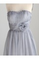 A-Line Strapless Long Grey Chiffon Bridesmaid Dresses/Wedding Party Dresses BD010742