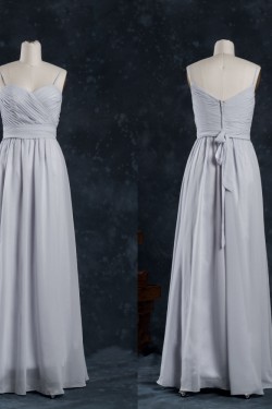A-Line Spaghetti Strap Long Chiffon Bridesmaid Dresses/Wedding Party Dresses BD010743