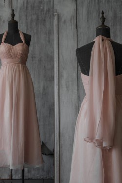 A-Line Halter Short Chiffon Bridesmaid Dresses/Wedding Party Dresses BD010744