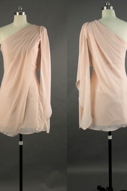 Short/Mini One-Shoulder Chiffon Bridesmaid Dresses/Wedding Party Dresses BD010752