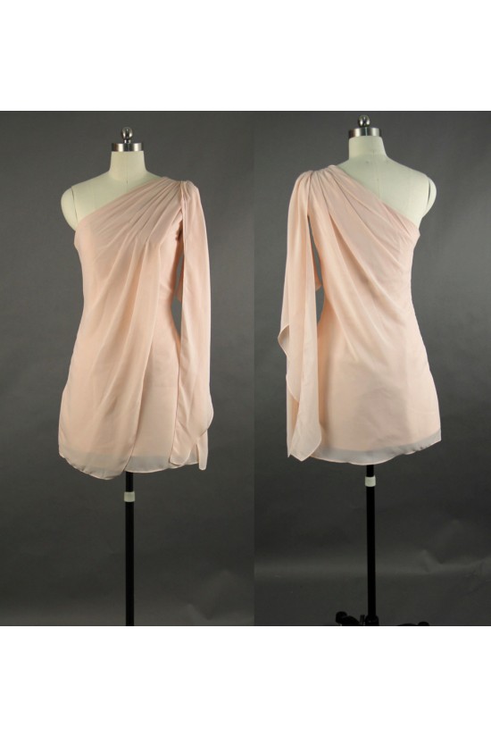 Short/Mini One-Shoulder Chiffon Bridesmaid Dresses/Wedding Party Dresses BD010752