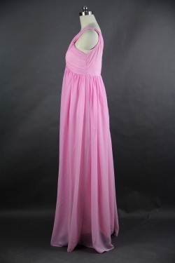 Empire One-Shoulder Long Chiffon Bridesmaid Dresses/Wedding Party Dresses/Maternity Dresses BD010753
