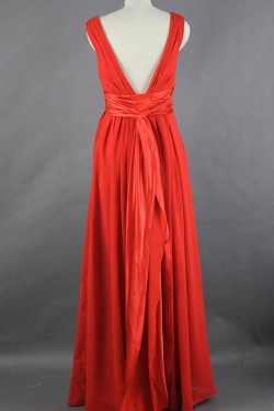 A-Line V-Neck Long Chiffon Bridesmaid Dresses/Wedding Party Dresses BD010754