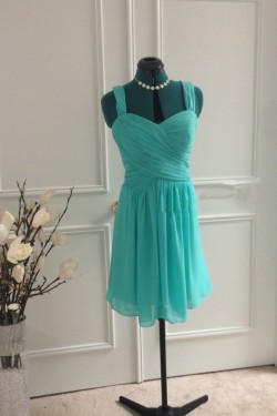A-Line Straps Short Chiffon Bridesmaid Dresses/Wedding Party Dresses BD010761