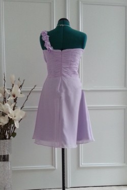 A-Line One-Shoulder Short Chiffon Bridesmaid Dresses/Wedding Party Dresses BD010763