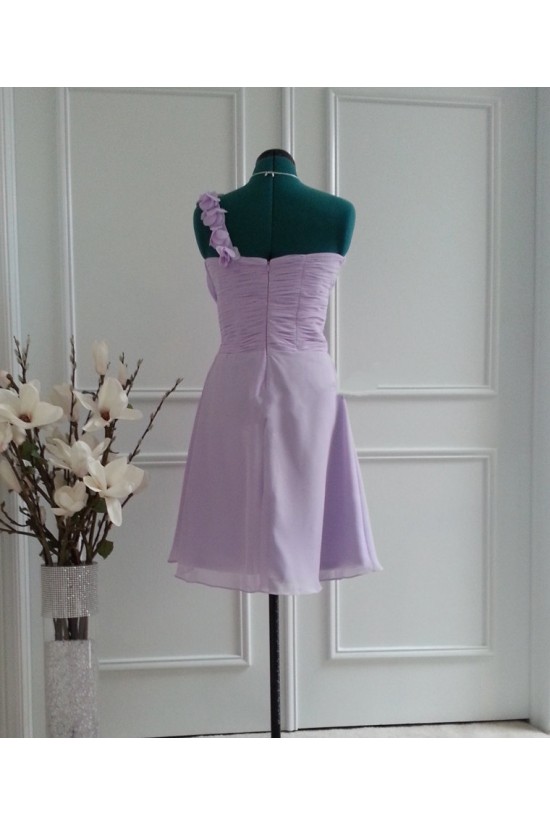 A-Line One-Shoulder Short Chiffon Bridesmaid Dresses/Wedding Party Dresses BD010763