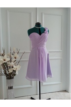 A-Line One-Shoulder Short Chiffon Bridesmaid Dresses/Wedding Party Dresses BD010763