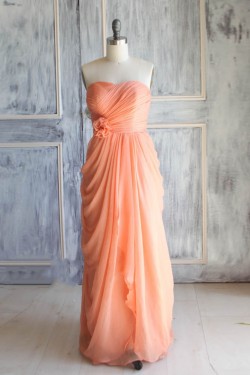 Sheath/Column Sweetheart Long Chiffon Bridesmaid Dresses/Wedding Party Dresses BD010764