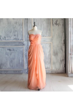 Sheath/Column Sweetheart Long Chiffon Bridesmaid Dresses/Wedding Party Dresses BD010764