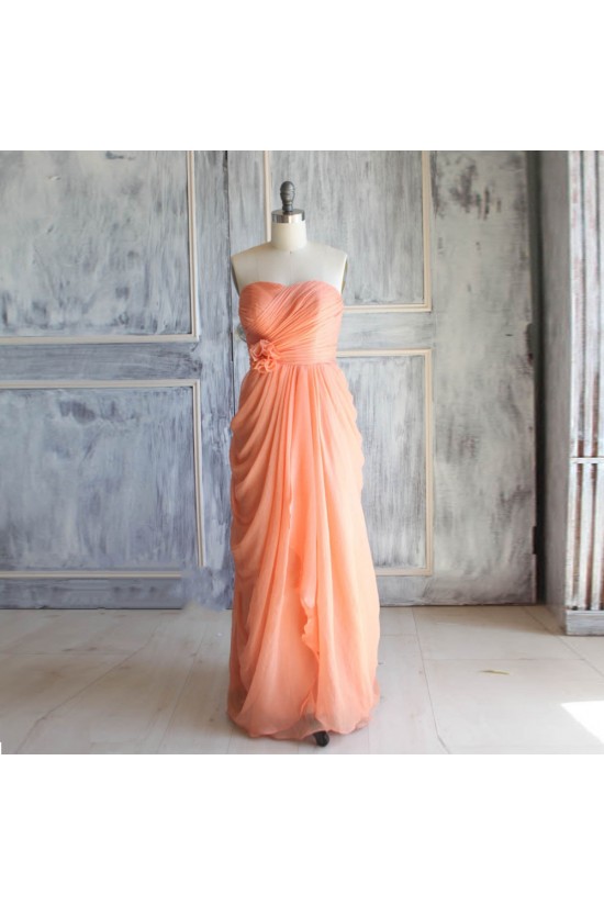 Sheath/Column Sweetheart Long Chiffon Bridesmaid Dresses/Wedding Party Dresses BD010764