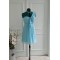 A-Line One-Shoulder Short Blue Chiffon Bridesmaid Dresses/Wedding Party Dresses BD010765