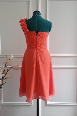 A-Line One-Shoulder Short Chiffon Bridesmaid Dresses/Wedding Party Dresses BD010768