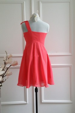 A-Line One-Shoulder Short Chiffon Bridesmaid Dresses/Wedding Party Dresses BD010769