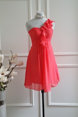 A-Line One-Shoulder Short Chiffon Bridesmaid Dresses/Wedding Party Dresses BD010769