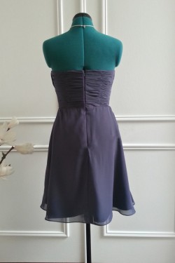 A-Line Strapless Short Chiffon Bridesmaid Dresses/Wedding Party Dresses BD010771