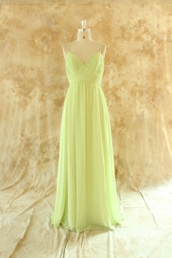 A-Line Spaghetti Strap Long Chiffon Bridesmaid Dresses/Wedding Party Dresses BD010775