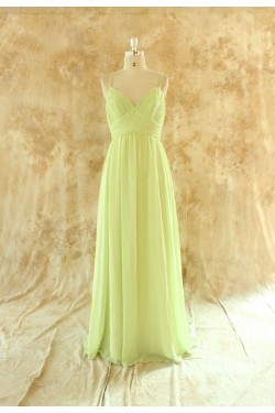 A-Line Spaghetti Strap Long Chiffon Bridesmaid Dresses/Wedding Party Dresses BD010775