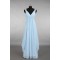 A-Line V-Neck Beaded Long Blue Chiffon Bridesmaid Dresses/Wedding Party Dresses BD010778