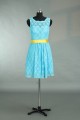 A-Line Short Blue Lace Bridesmaid Dresses/Wedding Party Dresses BD010783