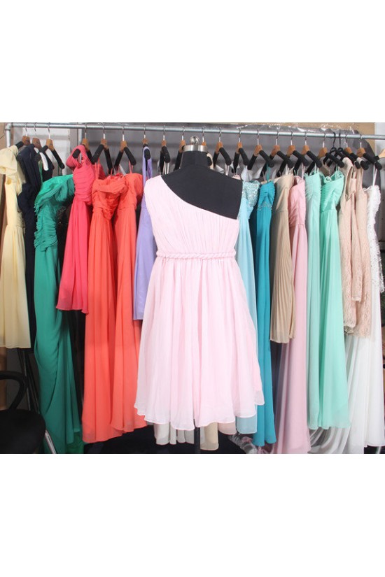 Empire One-Shoulder Short Chiffon Bridesmaid Dresses/Evening Dresses/Maternity Dresses BD010793 Empire One-Shoulder Short Chiffon Bridesmaid Dresses/Evening Dresses/Maternity Dresses BD010793
