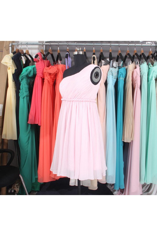 Empire One-Shoulder Short Chiffon Bridesmaid Dresses/Evening Dresses/Maternity Dresses BD010793 Empire One-Shoulder Short Chiffon Bridesmaid Dresses/Evening Dresses/Maternity Dresses BD010793