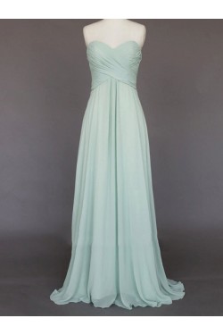 A-Line Sweetheart Long Chiffon Bridesmaid Dresses/Evening Dresses BD010794