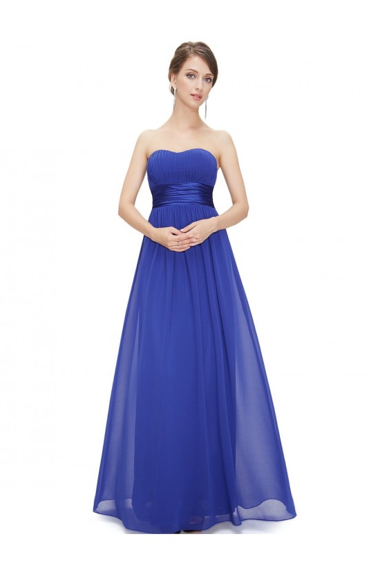 A-Line Strapless Long Chiffon Bridesmaid Dresses/Evening Dresses BD010796