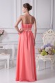 A-Line Strapless Floor-Length Handmade Flowers Chiffon Best Bridesmaid Dresses 02010001