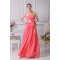 A-Line Strapless Floor-Length Handmade Flowers Chiffon Best Bridesmaid Dresses 02010001