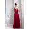 A-Line Halter Long Chiffon Red Bridesmaid Dresses 02010002