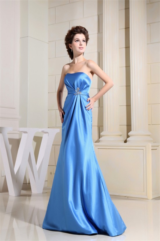 Beading Sleeveless Satin Floor-Length A-Line Prom/Formal Evening Dresses 02010006