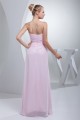 Beading Sweetheart Sleeveless Sheath/Column Long Pink Chiffon Bridesmaid Dresses 02010007