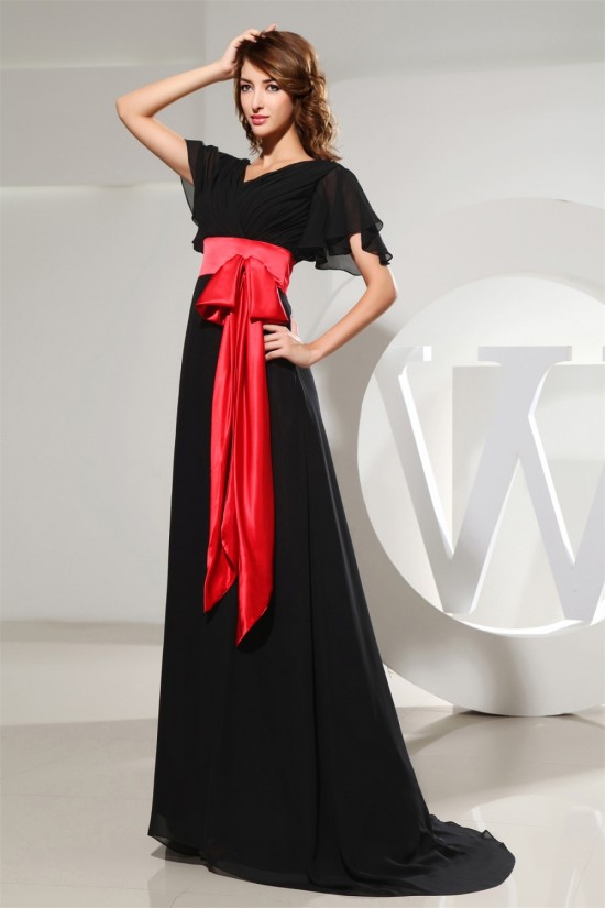 Brush Sweep Train Ruffles Chiffon Silk like Satin Long Black Best Bridesmaid Dresses 02010009 Brush Sweep Train Ruffles Chiffon Silk like Satin Long Black Best Bridesmaid Dresses 02010009