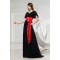 Brush Sweep Train Ruffles Chiffon Silk like Satin Long Black Best Bridesmaid Dresses 02010009