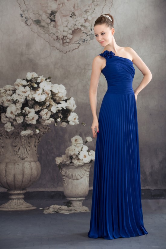 Chiffon Pleated Floor-Length One-Shoulder Sleeveless Long Blue Bridesmaid Dresses 02010011 Chiffon Pleated Floor-Length One-Shoulder Sleeveless Long Blue Bridesmaid Dresses 02010011