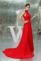 A-Line High-Neck Sleeveless Ruffles Long Red Chiffon Bridesmaid Dresses 02010012 A-Line High-Neck Sleeveless Ruffles Long Red Chiffon Bridesmaid Dresses 02010012