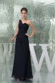 Chiffon Ruffles One-Shoulder Sheath/Column Long Black Bridesmaid Dresses 02010013 Chiffon Ruffles One-Shoulder Sheath/Column Long Black Bridesmaid Dresses 02010013