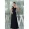 Chiffon Ruffles One-Shoulder Sheath/Column Long Black Bridesmaid Dresses 02010013