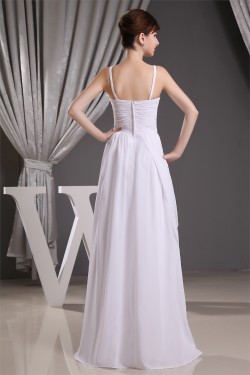 Long White Spaghetti Strap Sleeveless Bridesmaid Dresses 02010015