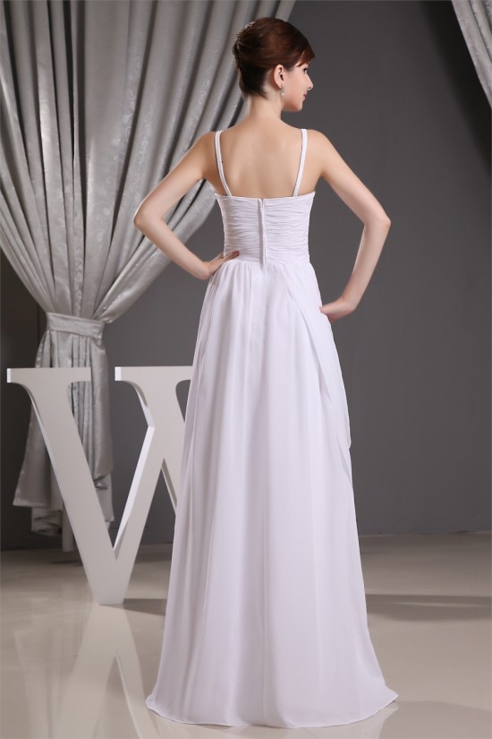 Long White Spaghetti Strap Sleeveless Bridesmaid Dresses 02010015 Long White Spaghetti Strap Sleeveless Bridesmaid Dresses 02010015