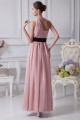 Chiffon Silk like Satin One-Shoulder Sheath/Column Long Bridesmaid Dresses 02010017