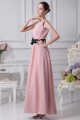 Chiffon Silk like Satin One-Shoulder Sheath/Column Long Bridesmaid Dresses 02010017