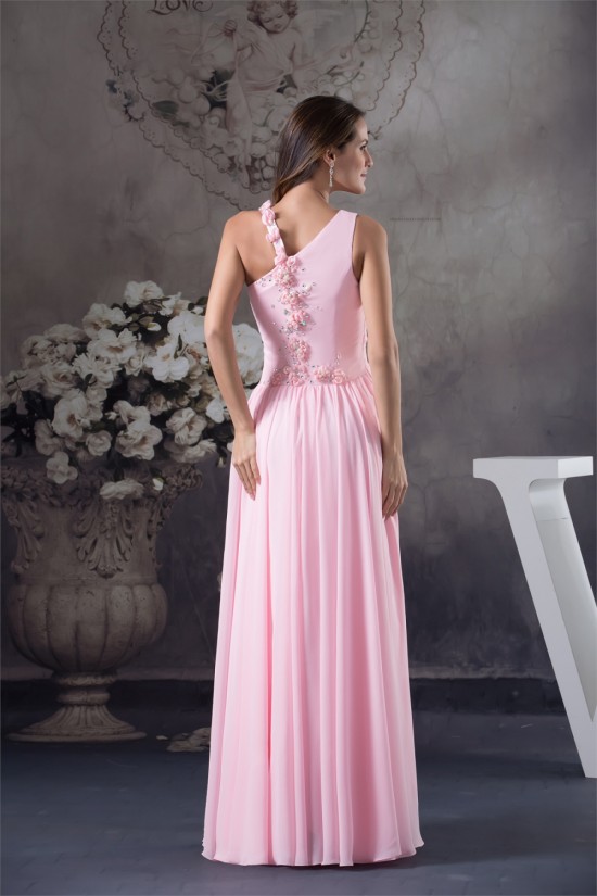 Sheath/Column Long Pink Chiffon Beaded Bridesmaid Dresses 02010021 Sheath/Column Long Pink Chiffon Beaded Bridesmaid Dresses 02010021