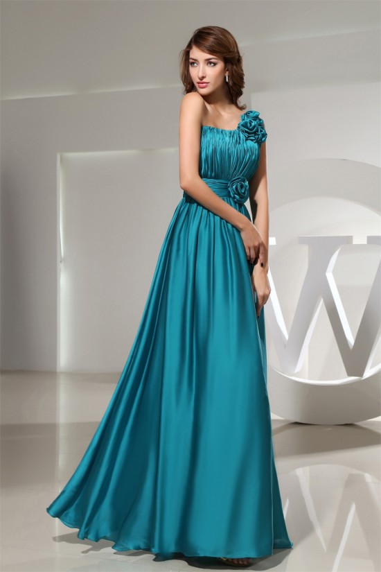 Elastic Woven Satin Floor-Length One-Shoulder Best Bridesmaid Dresses 02010023 Elastic Woven Satin Floor-Length One-Shoulder Best Bridesmaid Dresses 02010023